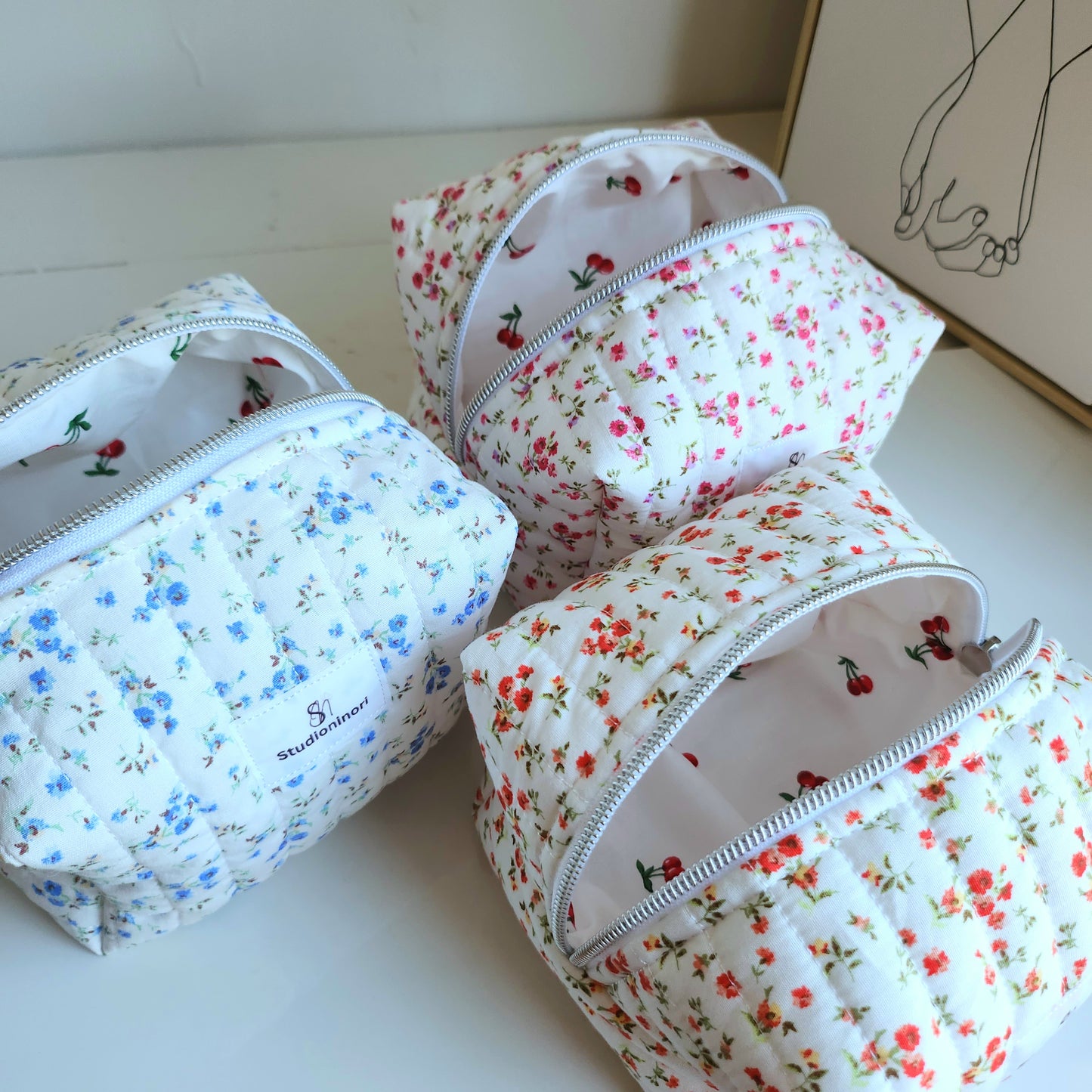 Floral Boxy Cosmetic Bag