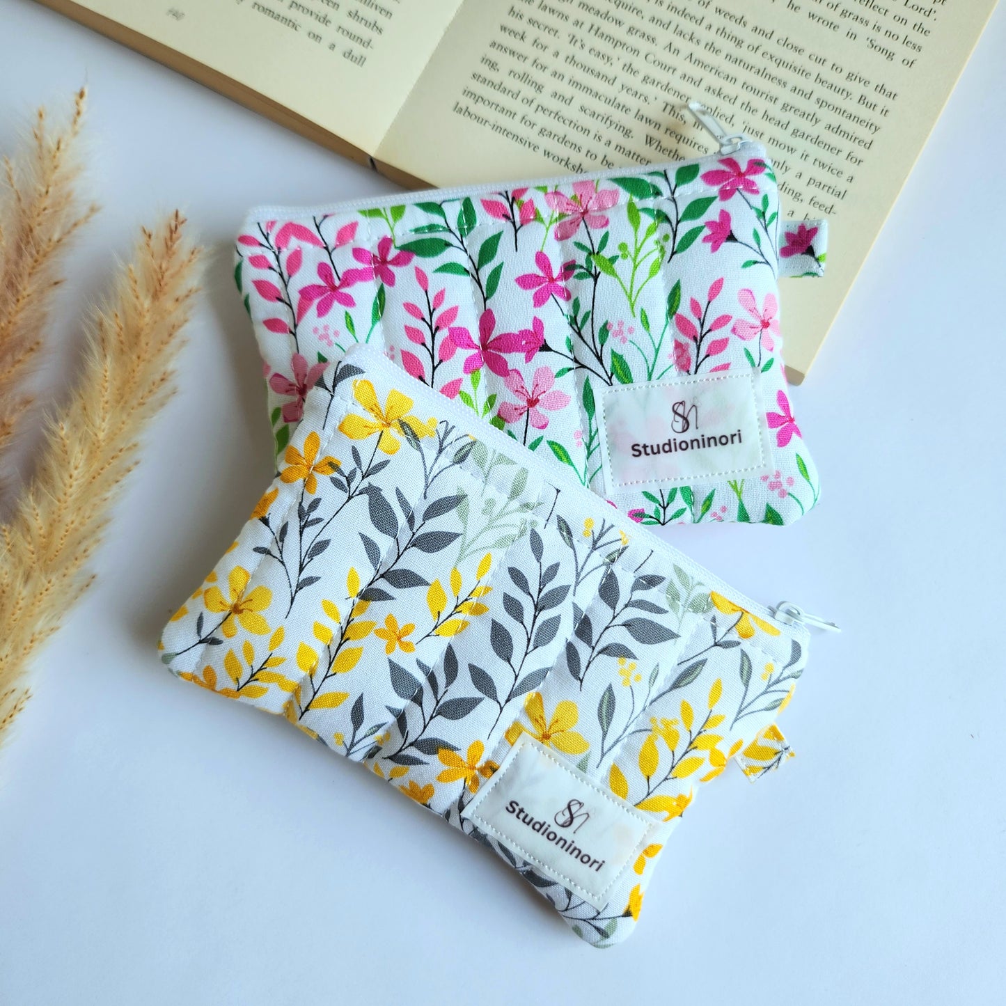 Quilted Floral Coin Pouch