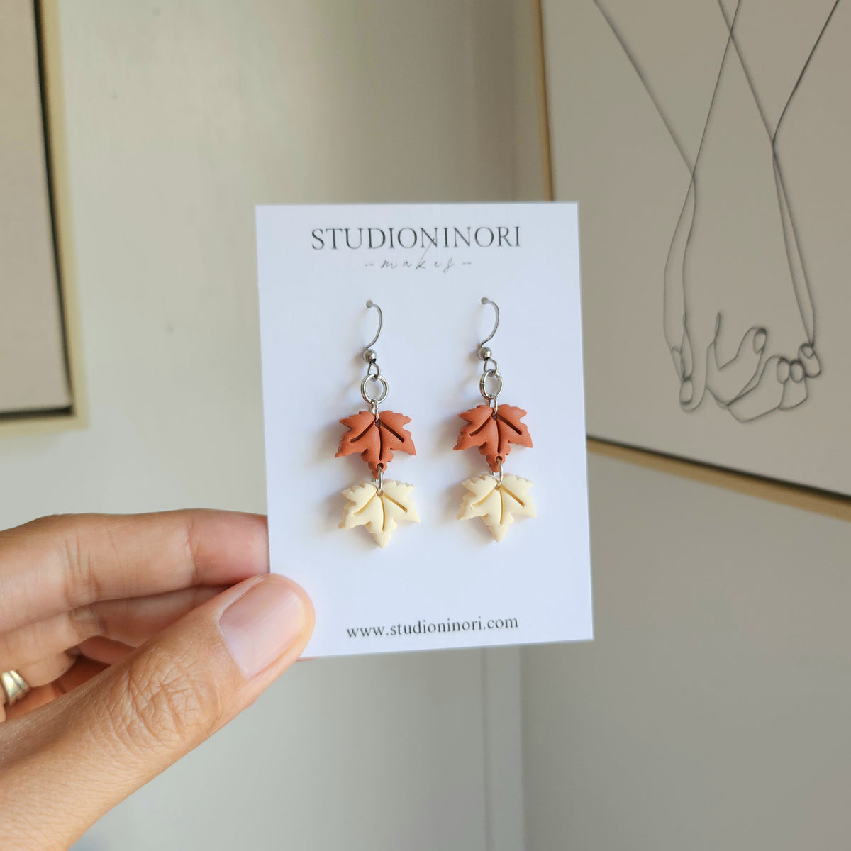 Small Maple Leaf Dangle Earrings
