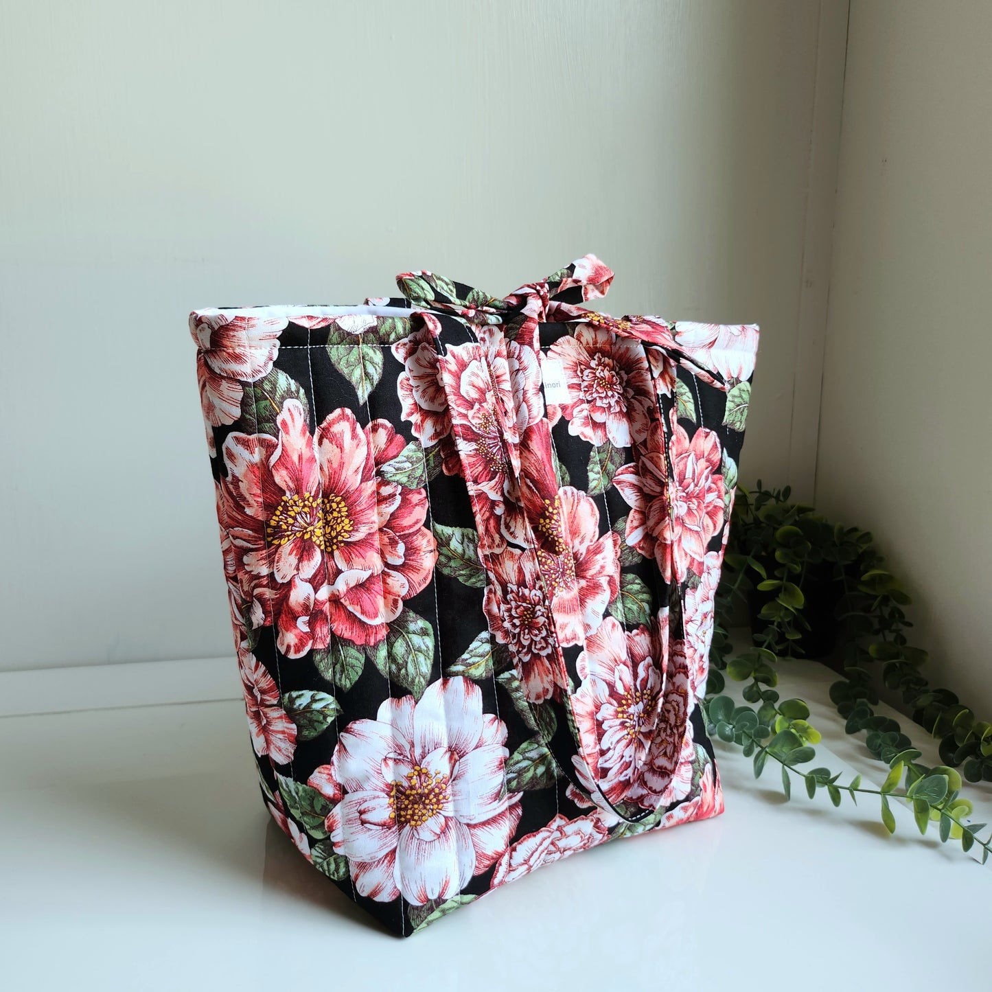 Quilted Floral Tote Bag