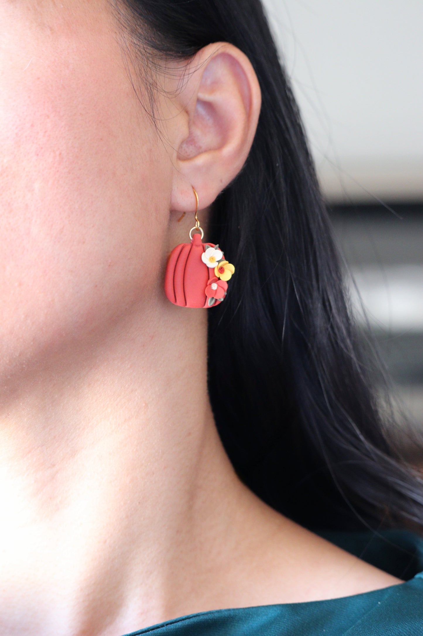 Floral Pumpkin Earrings