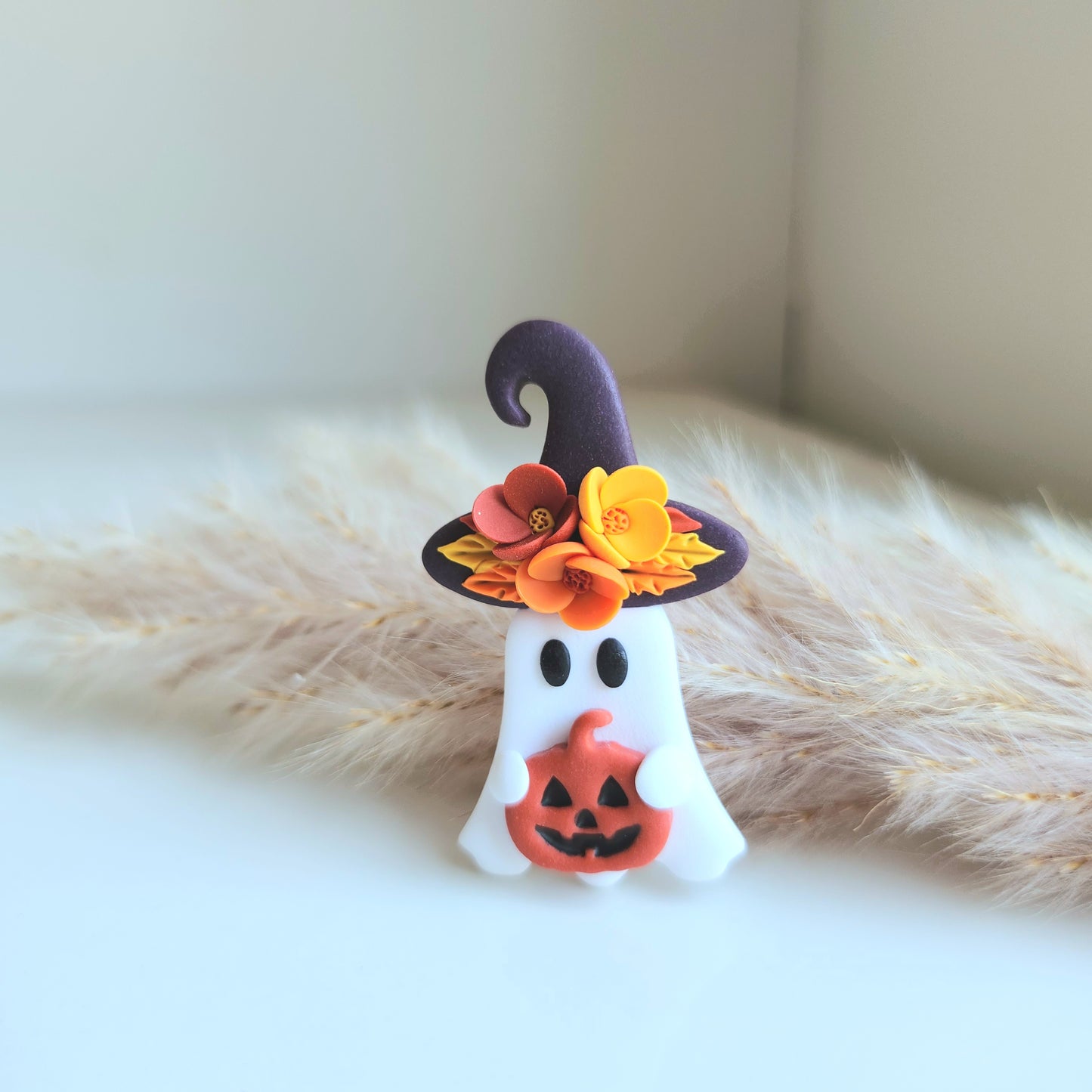 Floral Ghost Witch Pin
