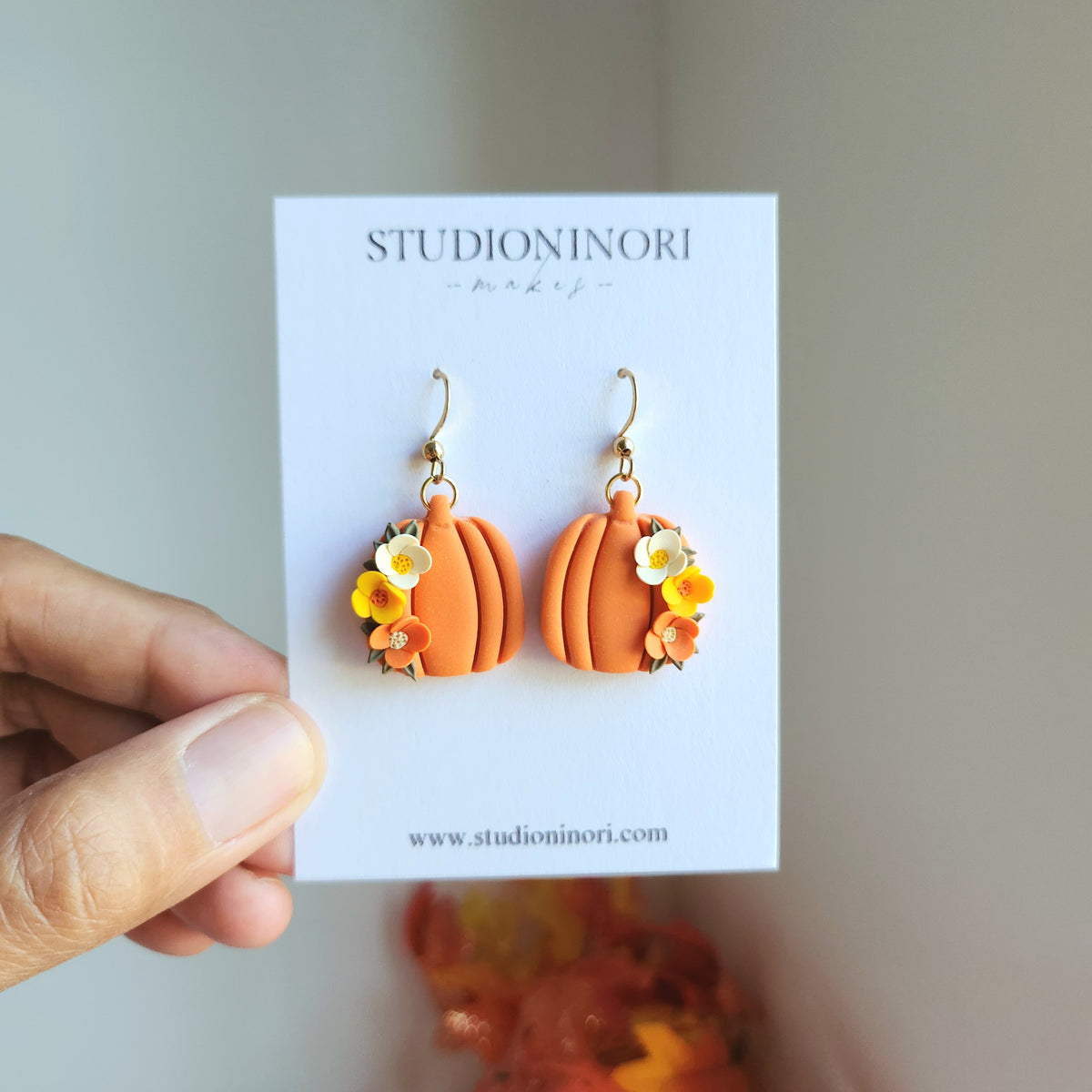 Floral Pumpkin Earrings