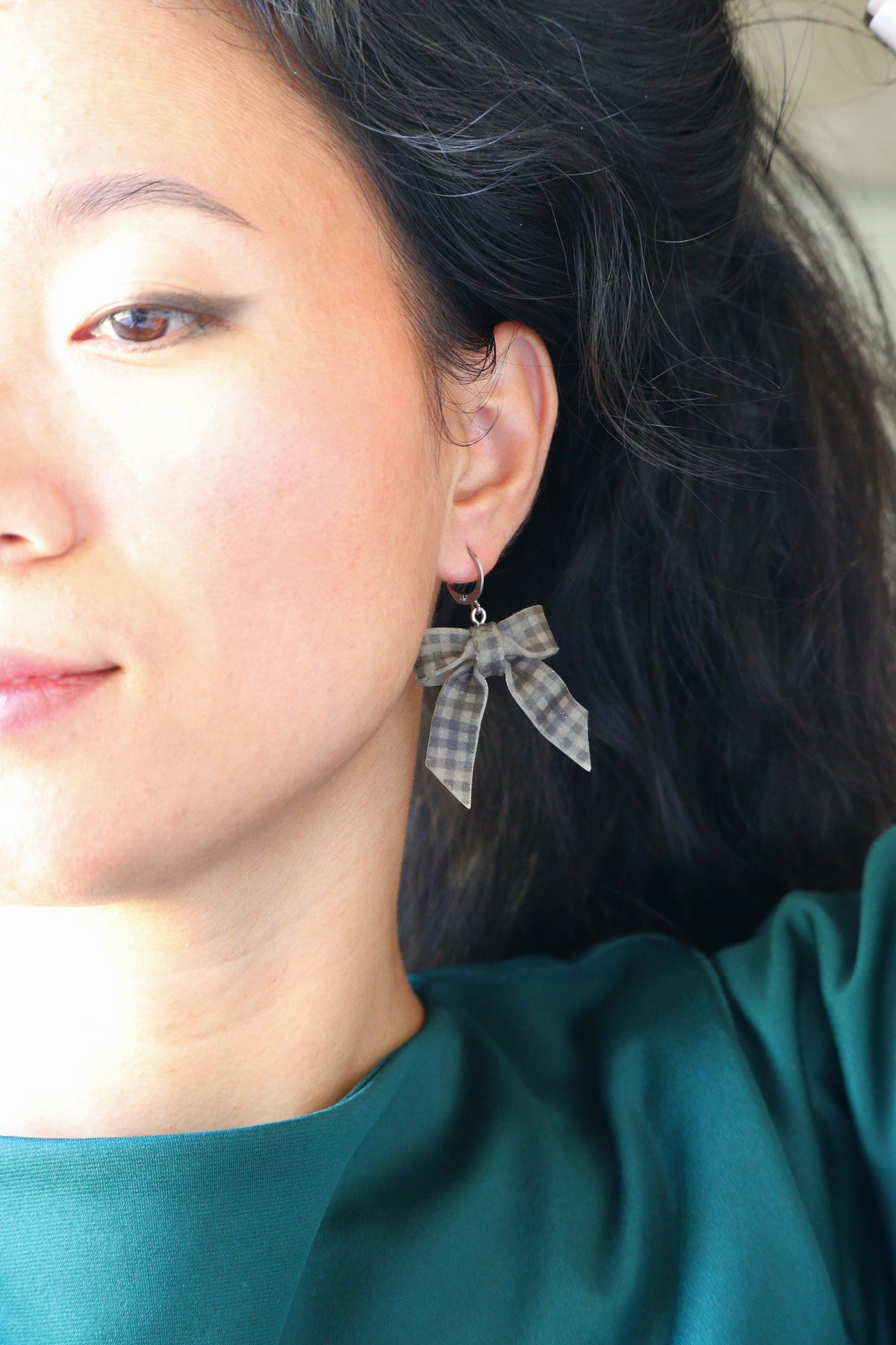Fall Plaid Bow Earrings