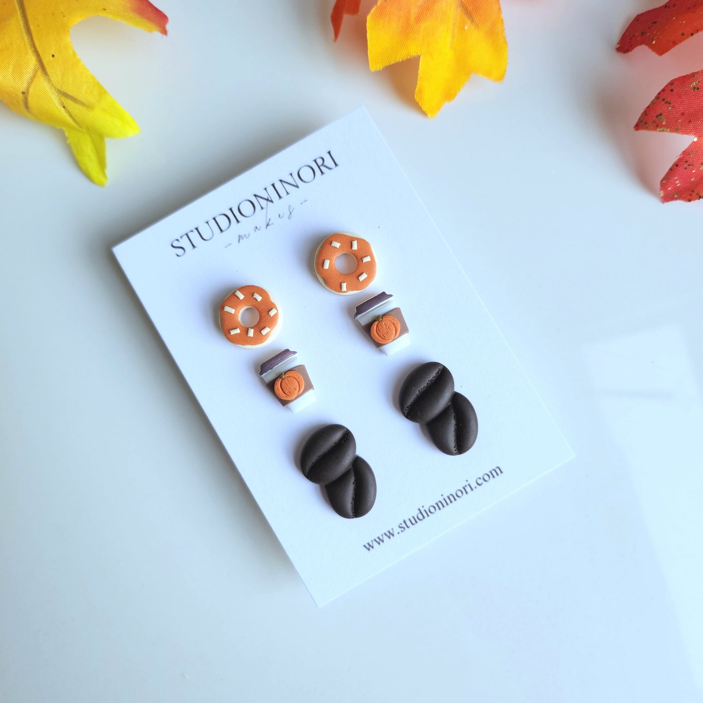 Fall Coffee and Sweet Treats Stud Earrings Set