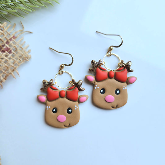 Cute Reindeer Dangle Earrings