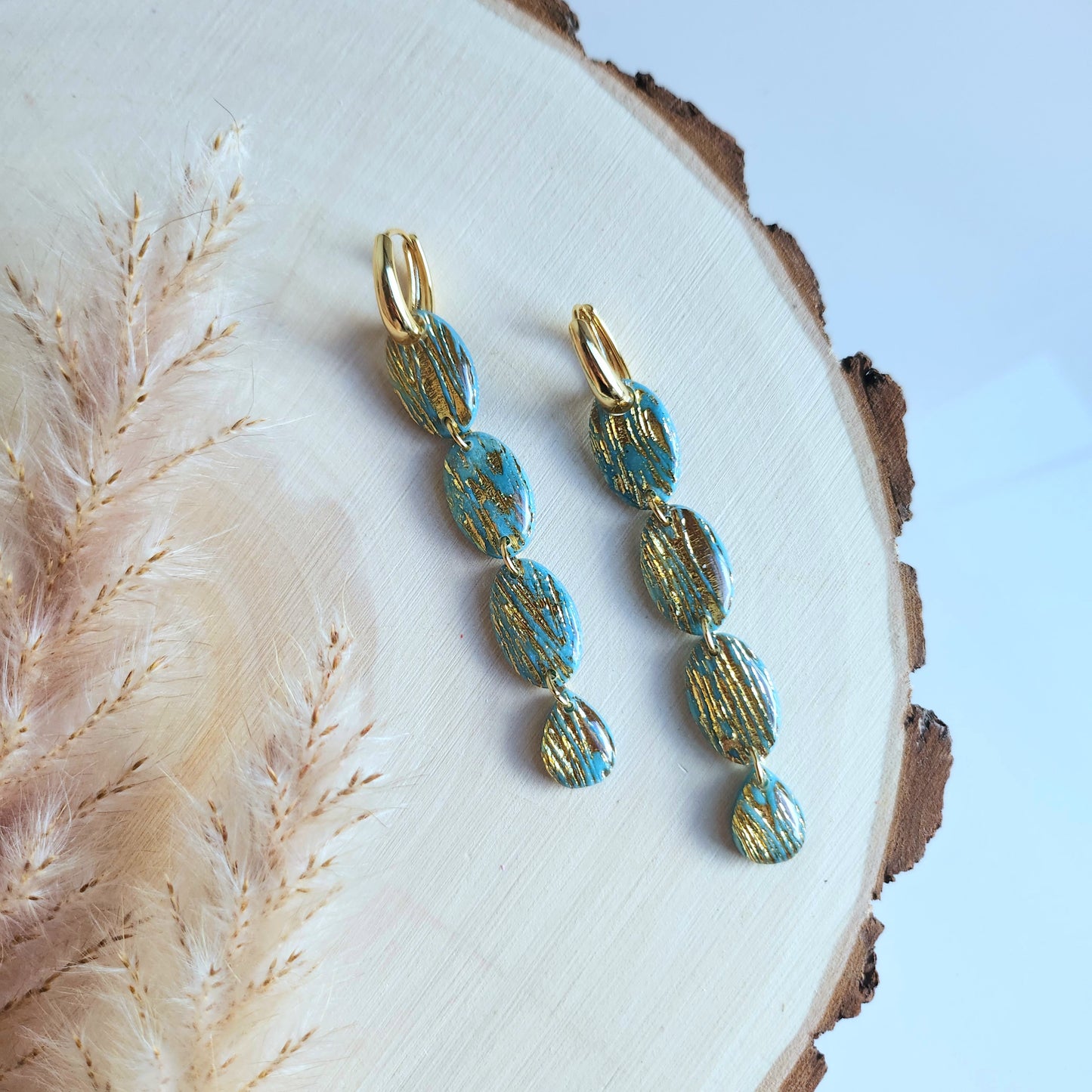 Tiered Turquoise Dangle Earring ( Two Wear )