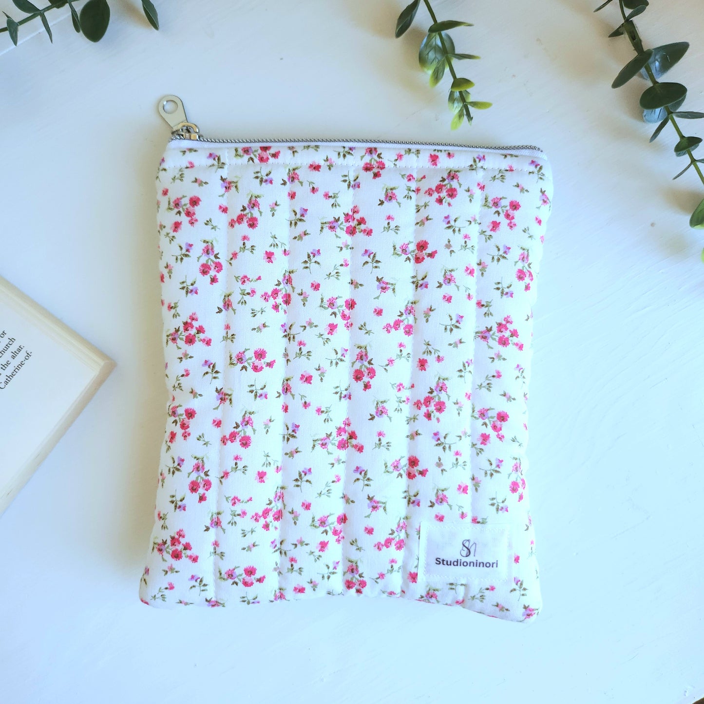 Quilted Hot Pink Floral Kindle Sleeve
