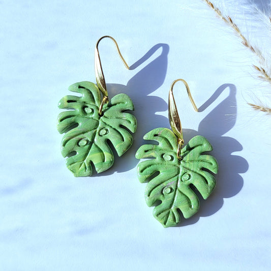 Monstera Dangle Earrings