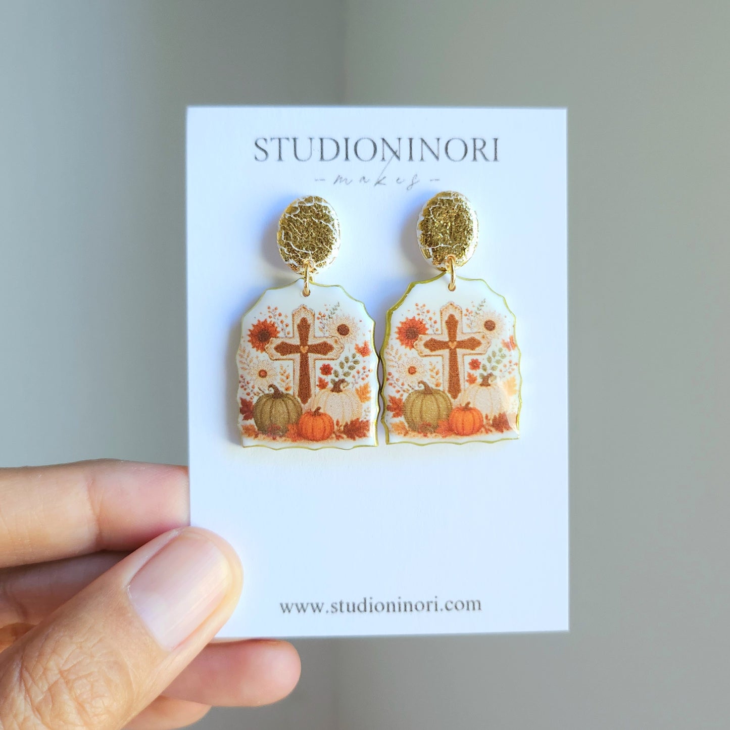 Autumn Faith Cross Earrings