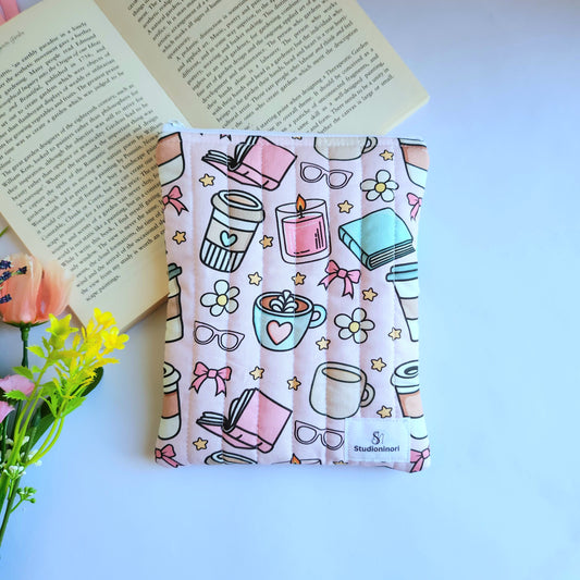 Pink Book and Coffee Kindle Sleeve