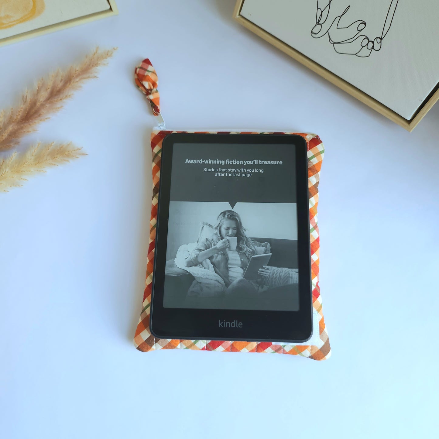 Cozy Autumn Plaid Book and Kindle Sleeve