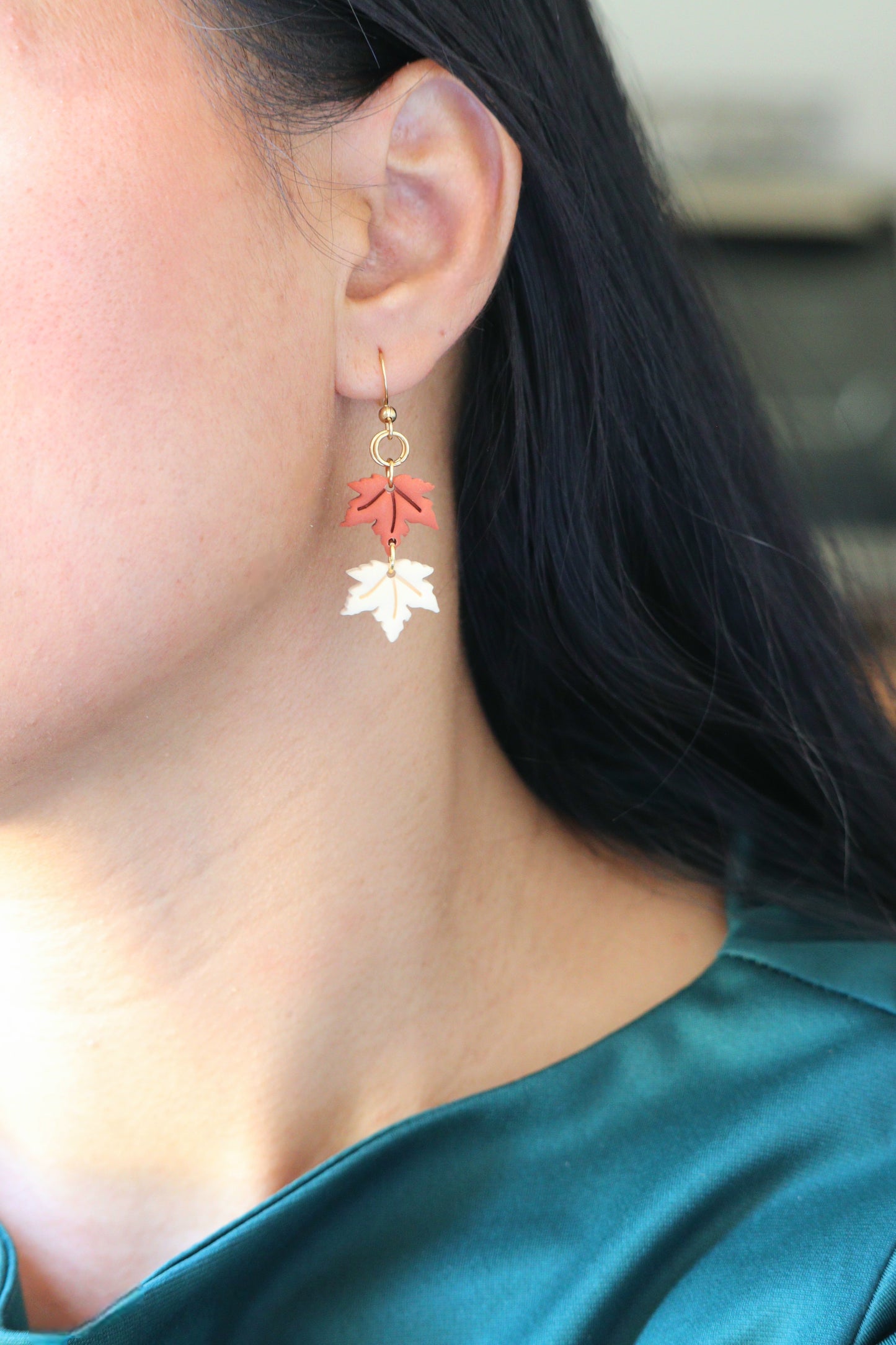 Small Maple Leaf Dangle Earrings