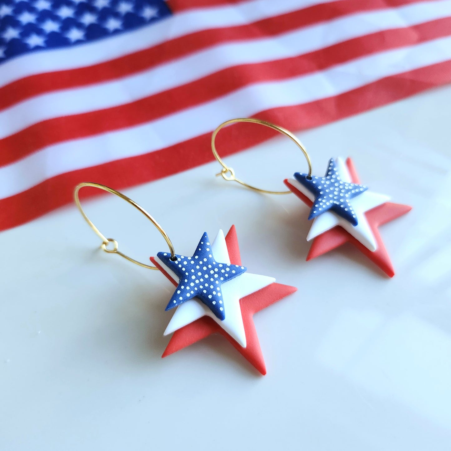 Trio Star Hoop Earring