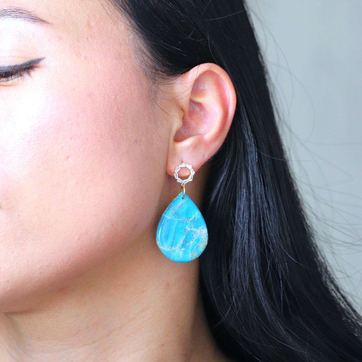 Celestial Blue Teardrops Earring