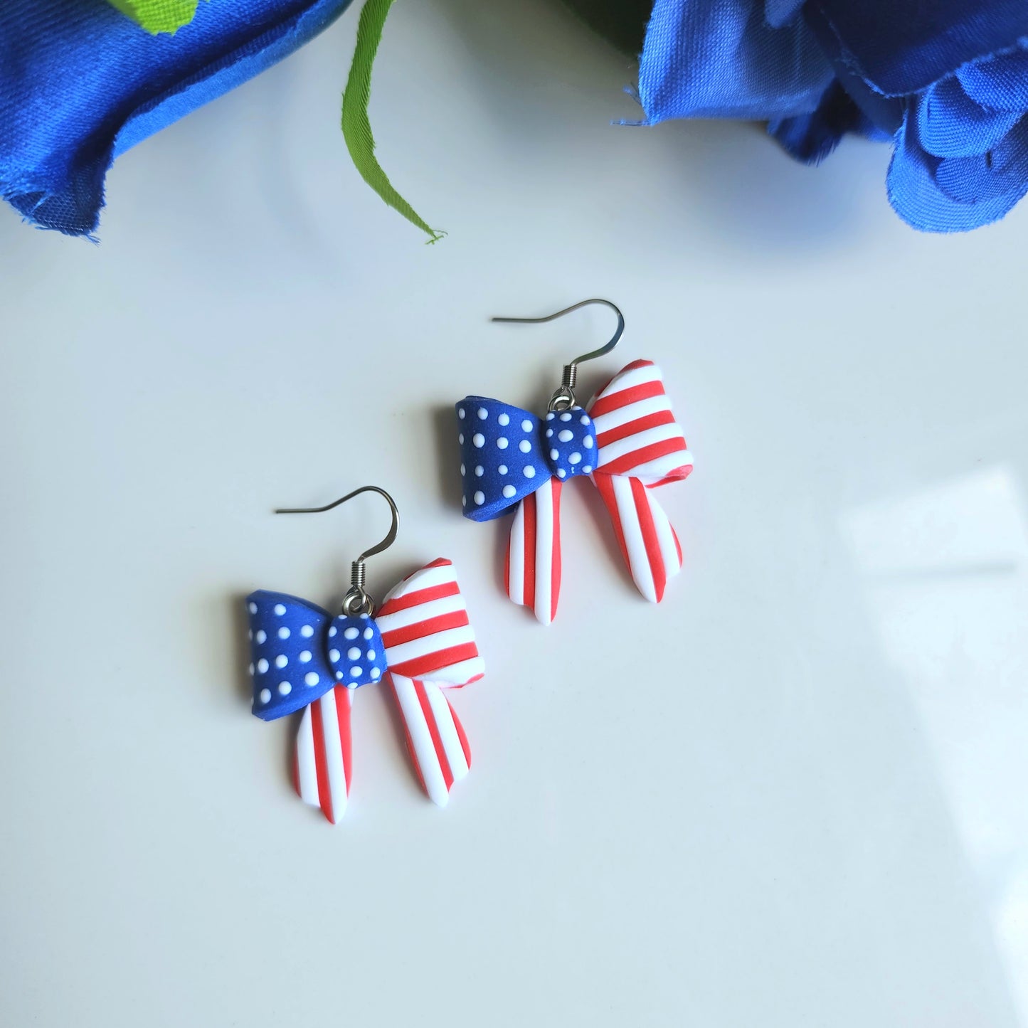Patriotic Bow Earring