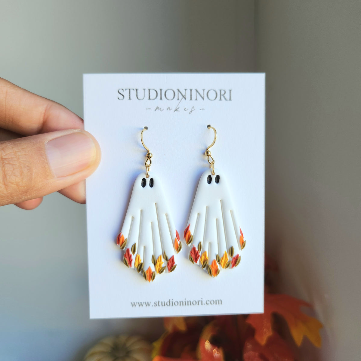 Fall Leaves Ghost Earrings