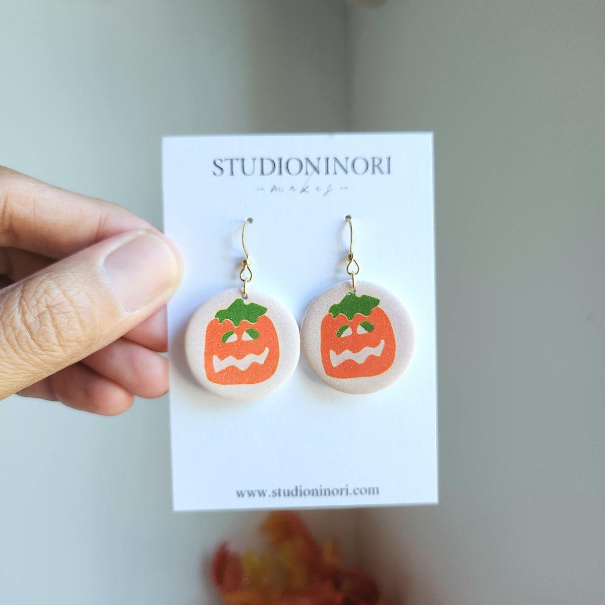 Halloween Sugar Cookie Dangle Earring (Pumpkin)