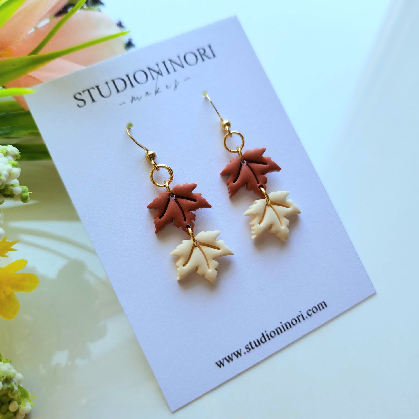 Small Maple Leaf Dangle Earrings