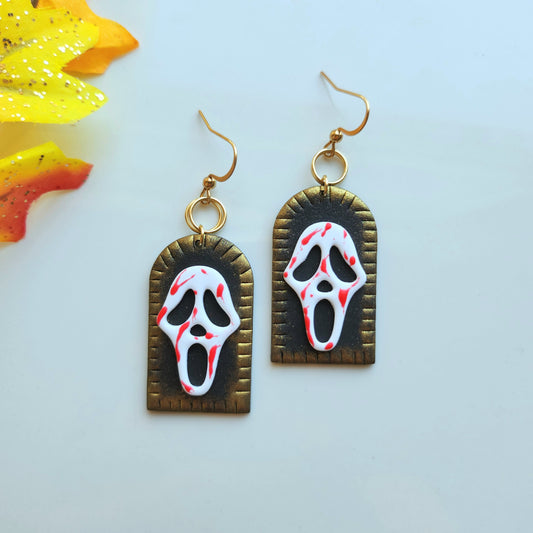 Falloween Scream Dangle Earrings