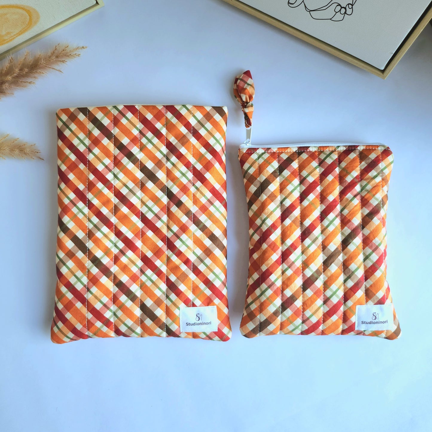 Cozy Autumn Plaid Book and Kindle Sleeve