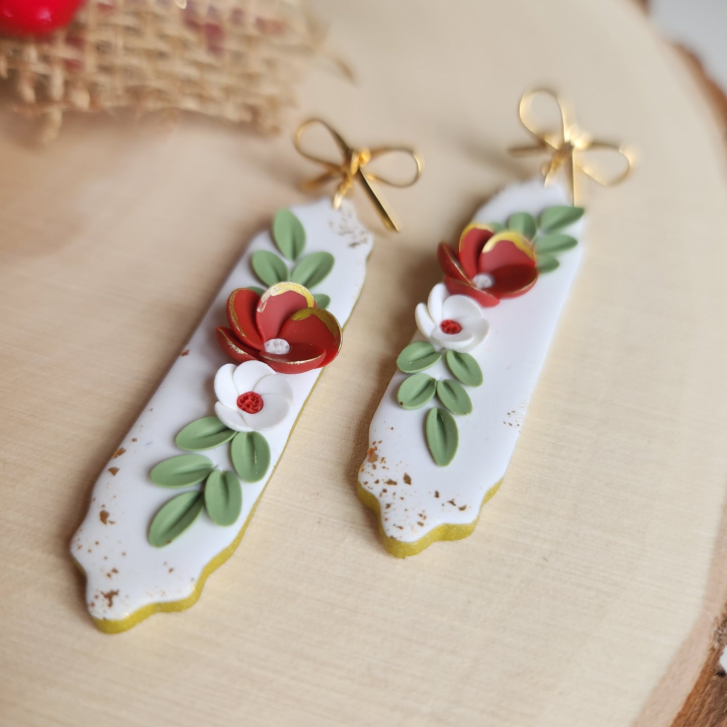 Floral Bow Dangle Earrings