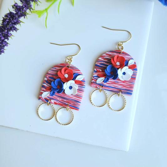 Americana Floral Earring