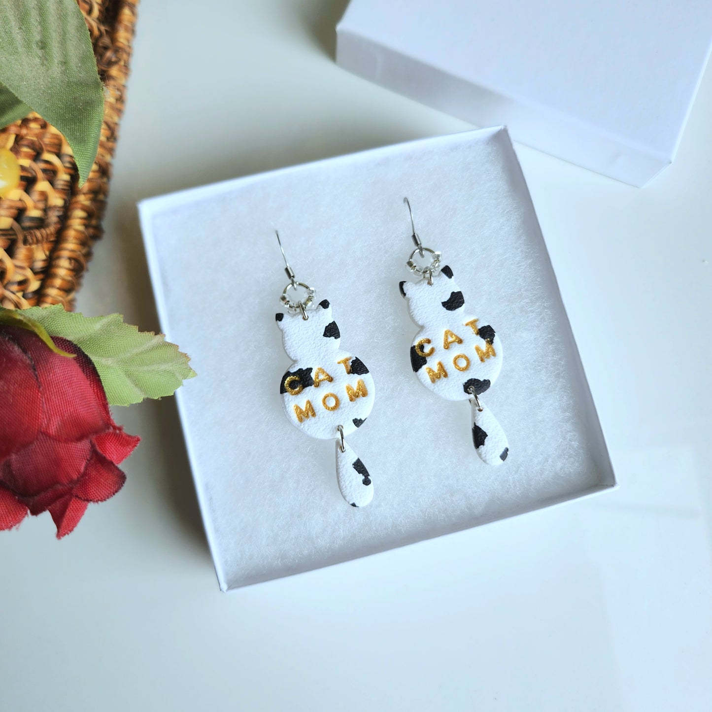 Cat Mom Dangle Earring