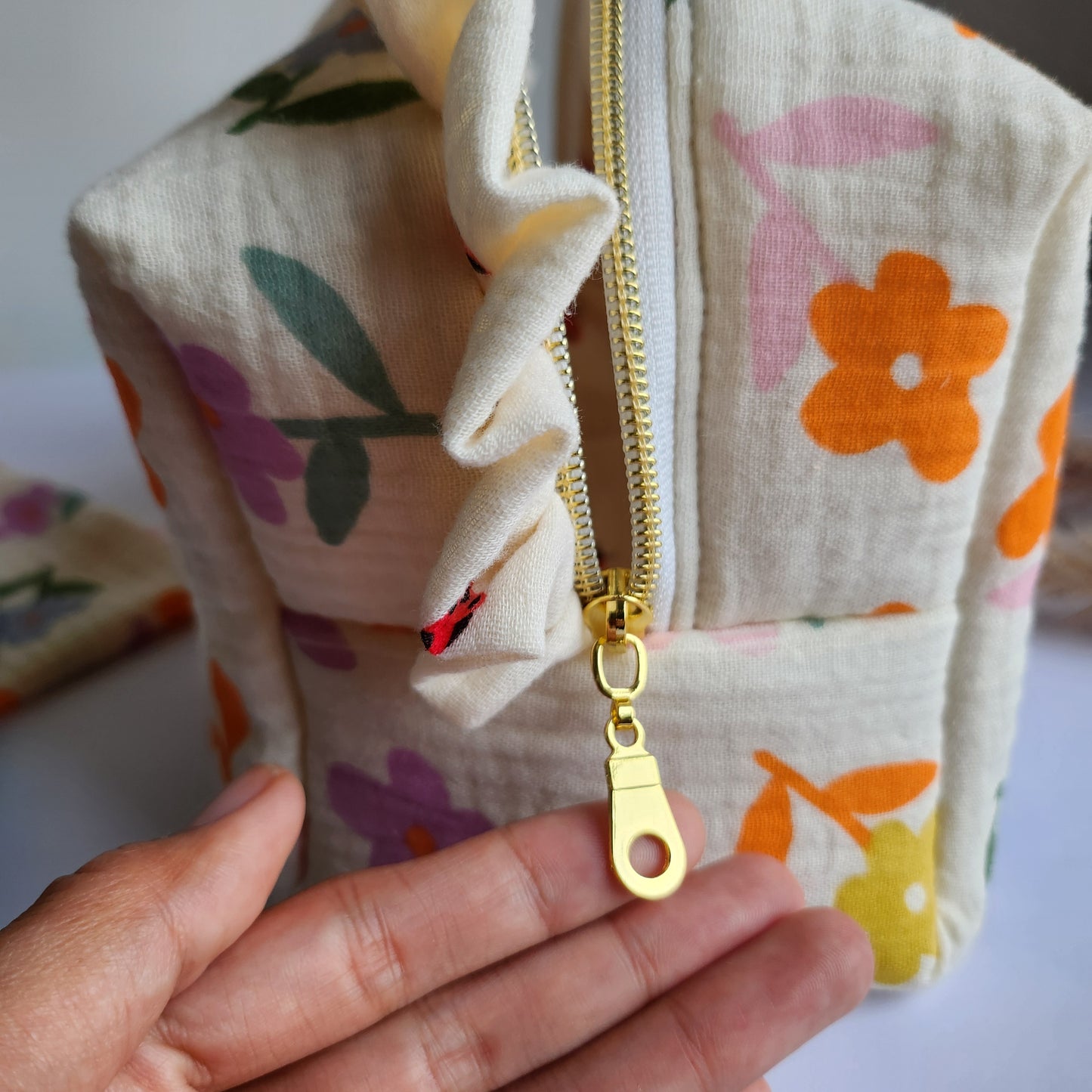 a. Yola Cosmetic Bag with Ruffle