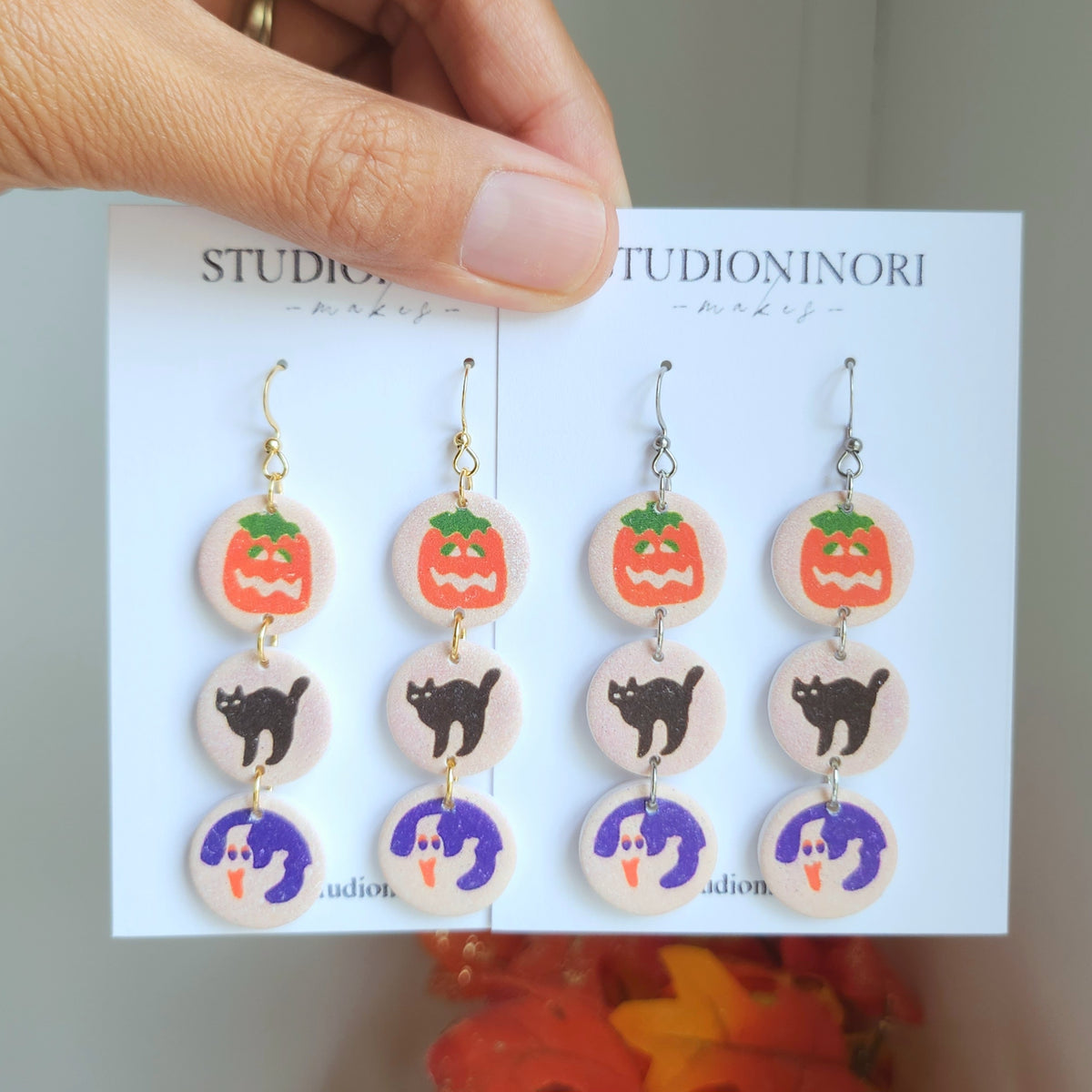Halloween Cookie Dangle Earrings