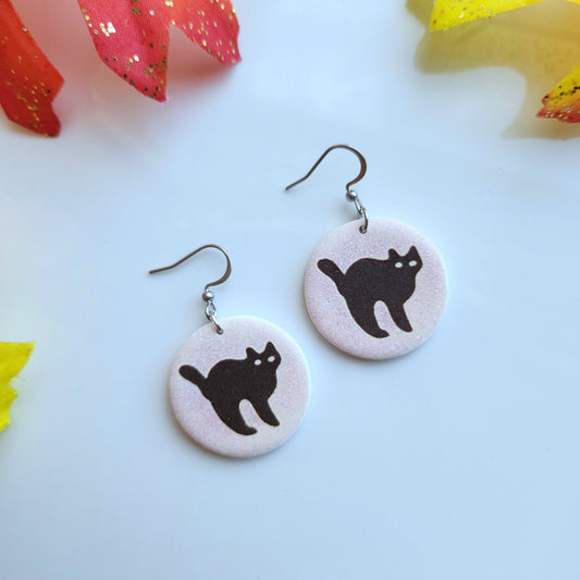 Halloween Sugar Cookie Dangle Earring (Cat)