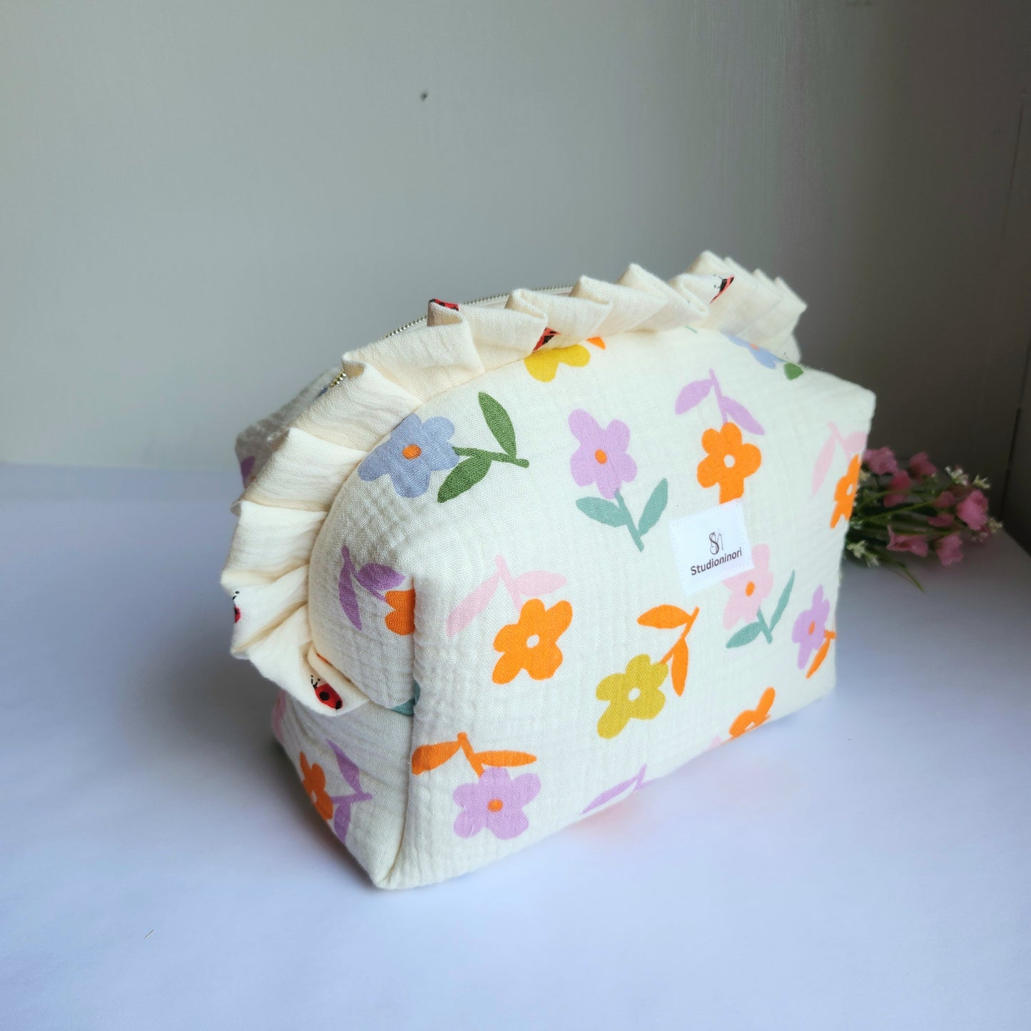 a. Yola Cosmetic Bag with Ruffle