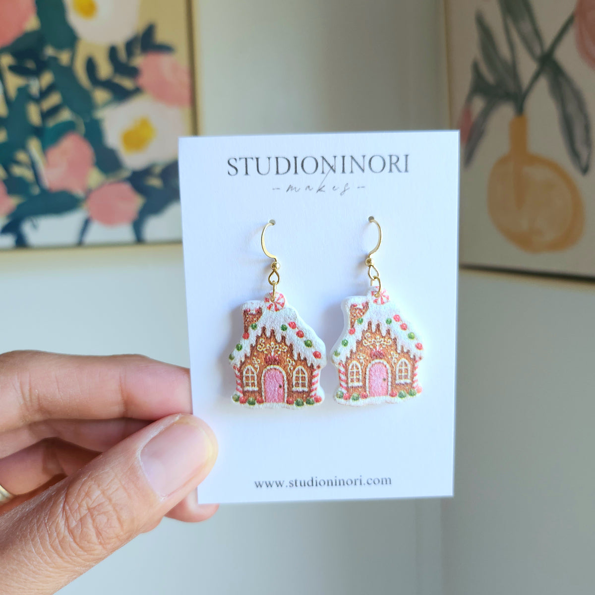 Gingerbread House Dangle Earrings
