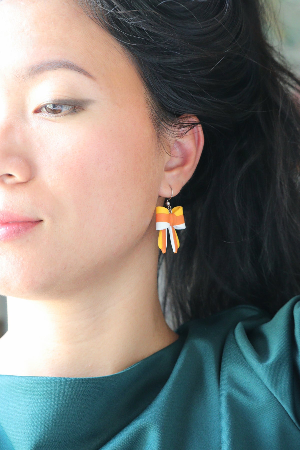 Candy Corn Bow Earrings