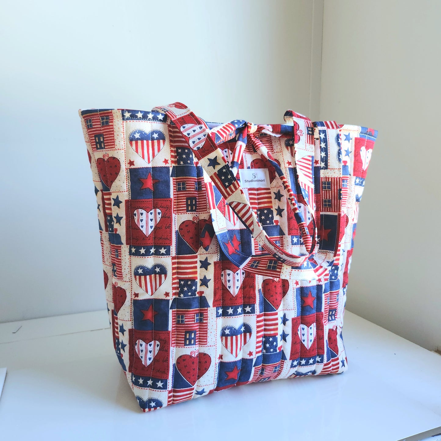 Quilted Patriotic Tote Bag
