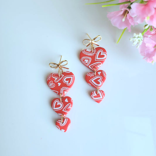 Trio Hearts Earring