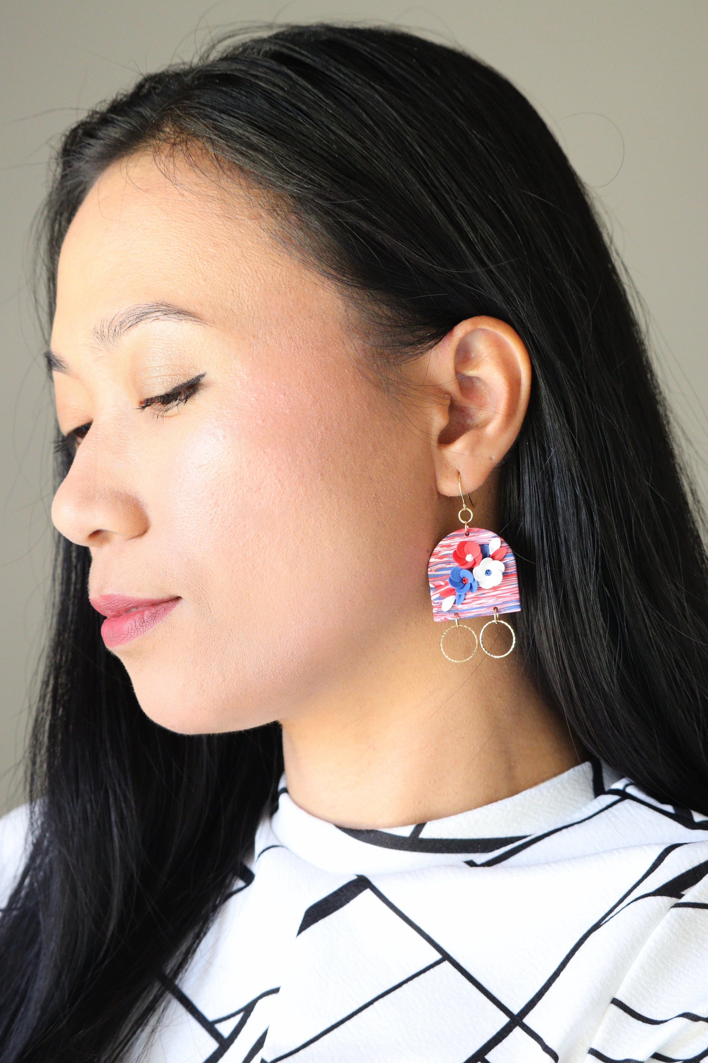Americana Floral Earring