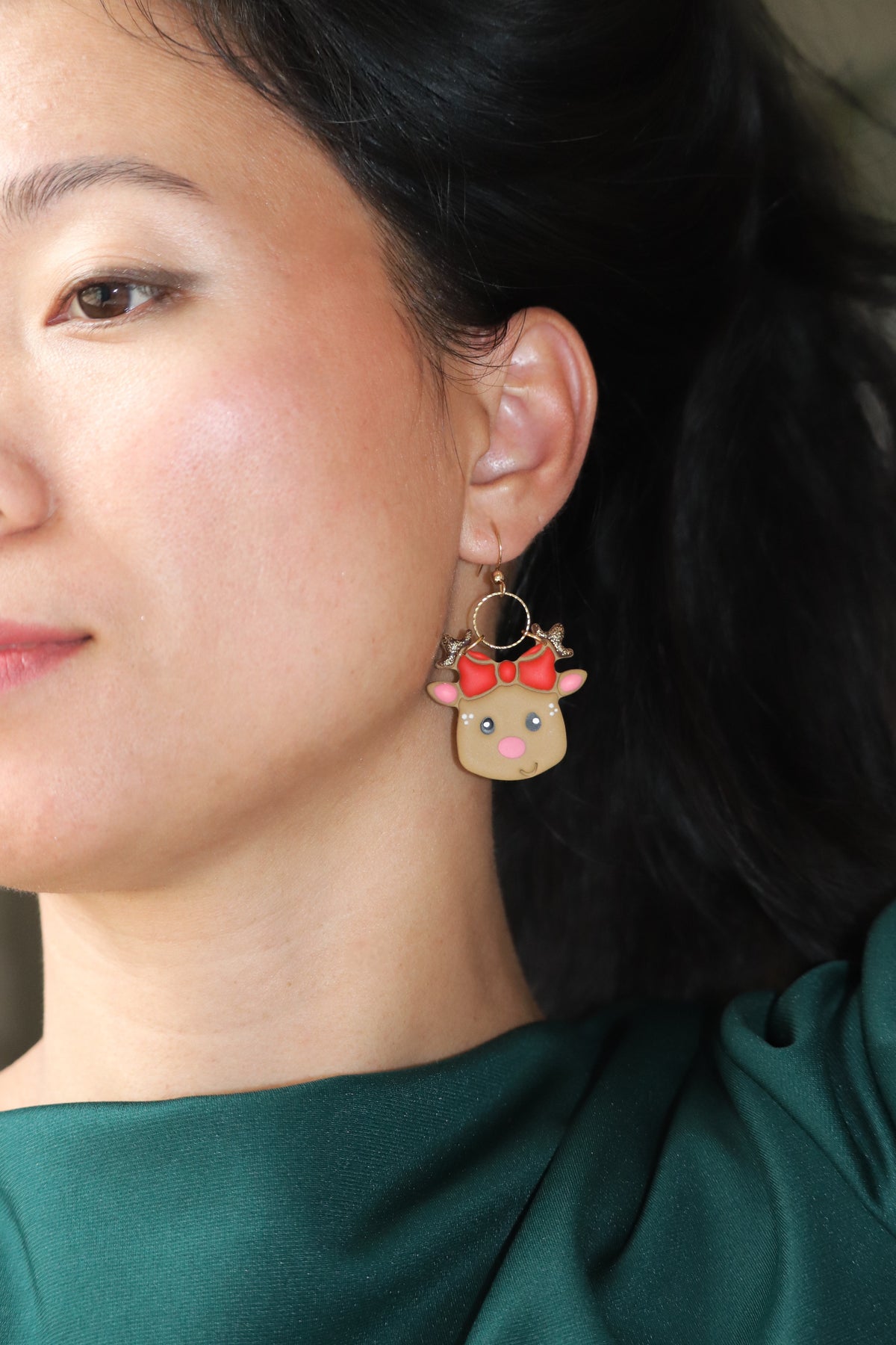 Cute Reindeer Dangle Earrings