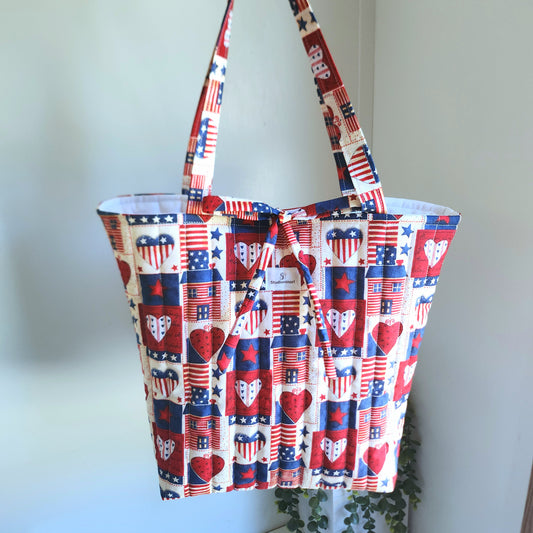 Quilted Patriotic Tote Bag