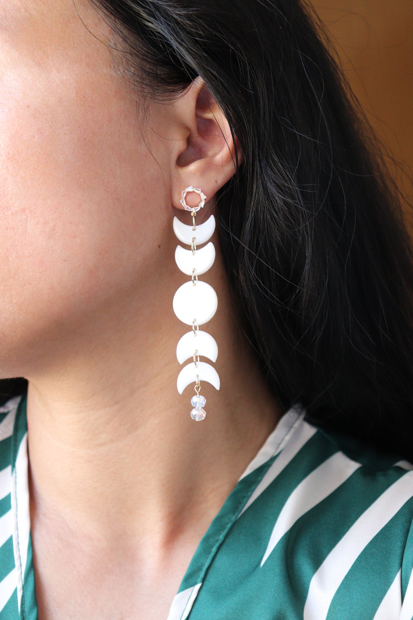 Moon Phases in Pearl White Earring