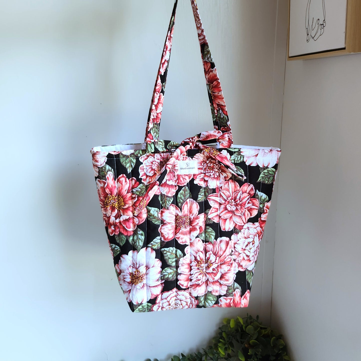 Quilted Floral Tote Bag