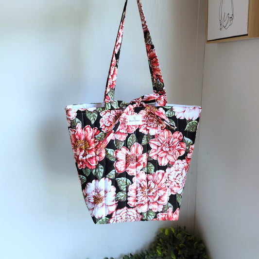 Quilted Floral Tote Bag