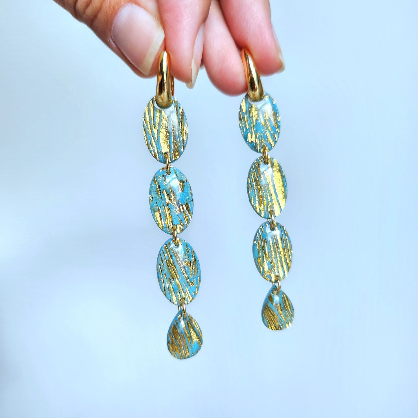 Tiered Turquoise Dangle Earring ( Two Wear )