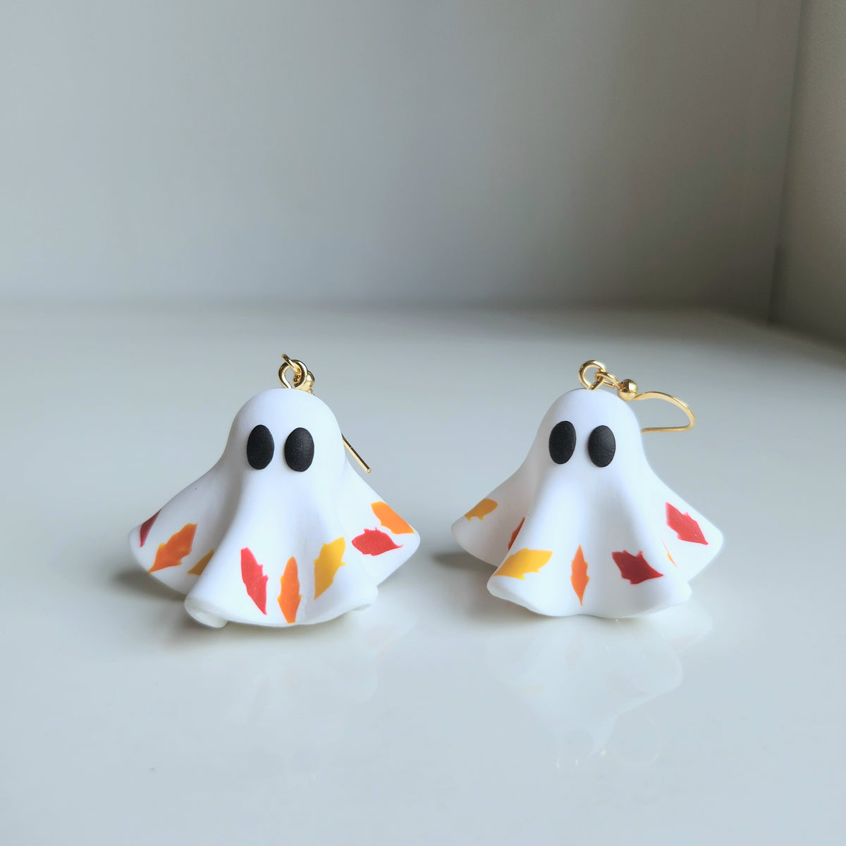Halloween Ghost Earrings, Autumn Foliage Dangles
